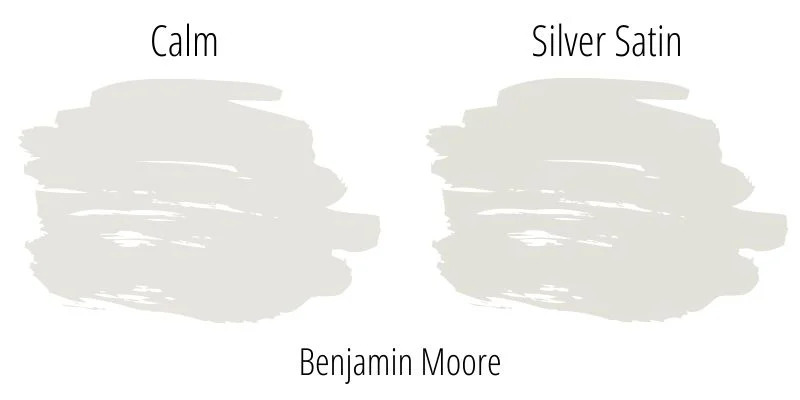 Calm Benjamin Moore (OC-22) vs. Silver Satin Benjamin Moore (OC-26)
