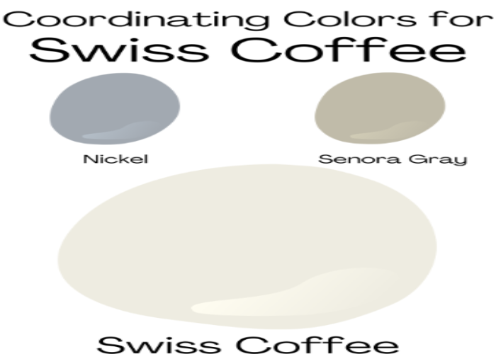 Coordinating Colors for Swiss Coffee Behr