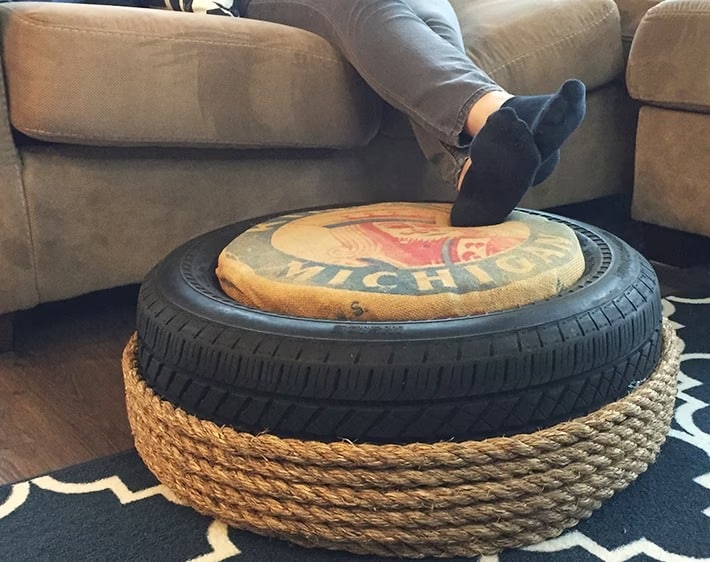 Tire Ottoman DIY Tire Crafts- Transform an Old Tire into an Ottoman _ Firestone Complete Auto Care