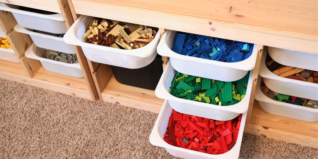 Built-in Storage and Sorting Bins Lego Table