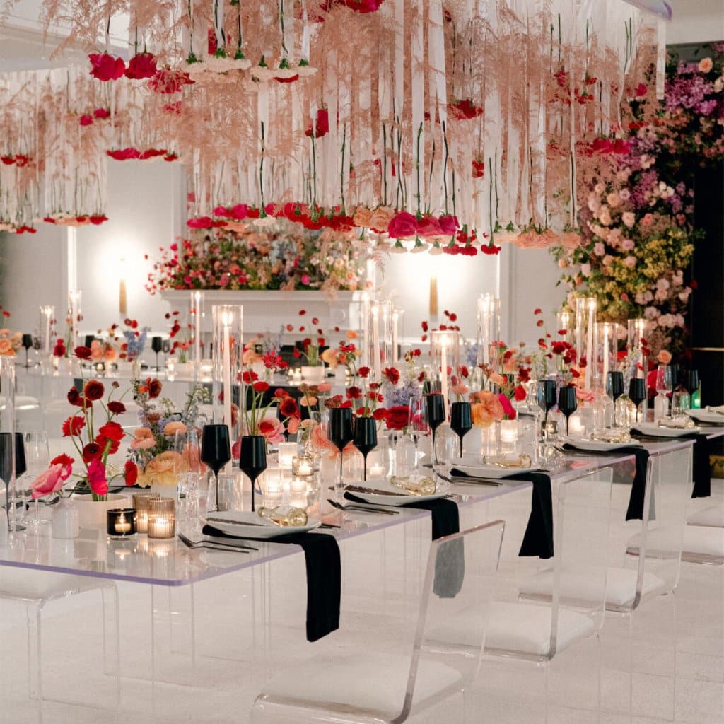 Ceiling Suspended Table Centrepieces