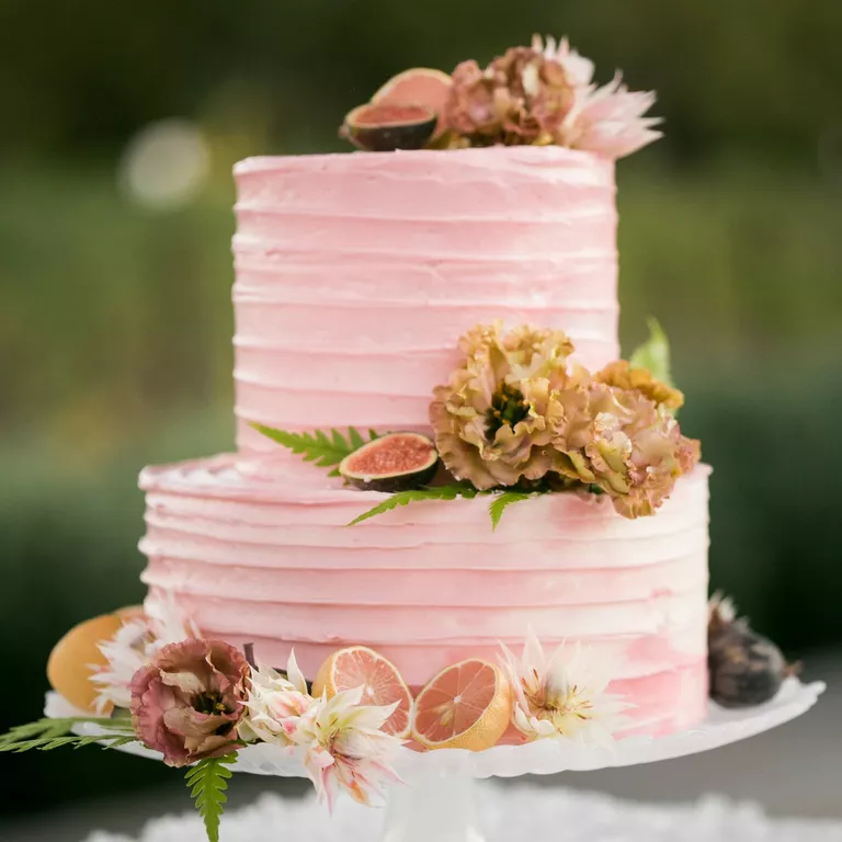 Combed Buttercream Wedding Cake