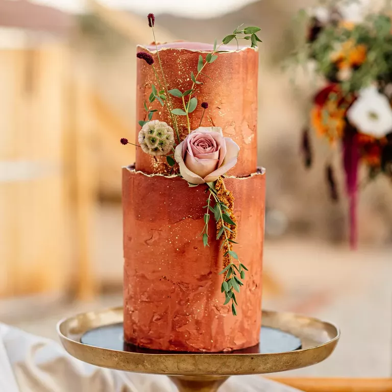 Copper Color Wedding Cake