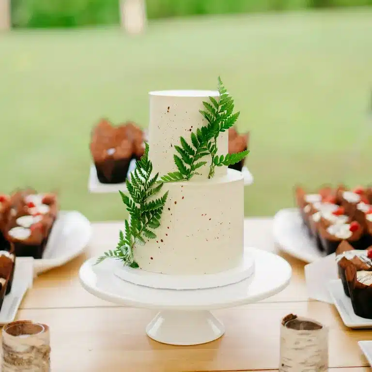 Fern-Covered Plain Cake