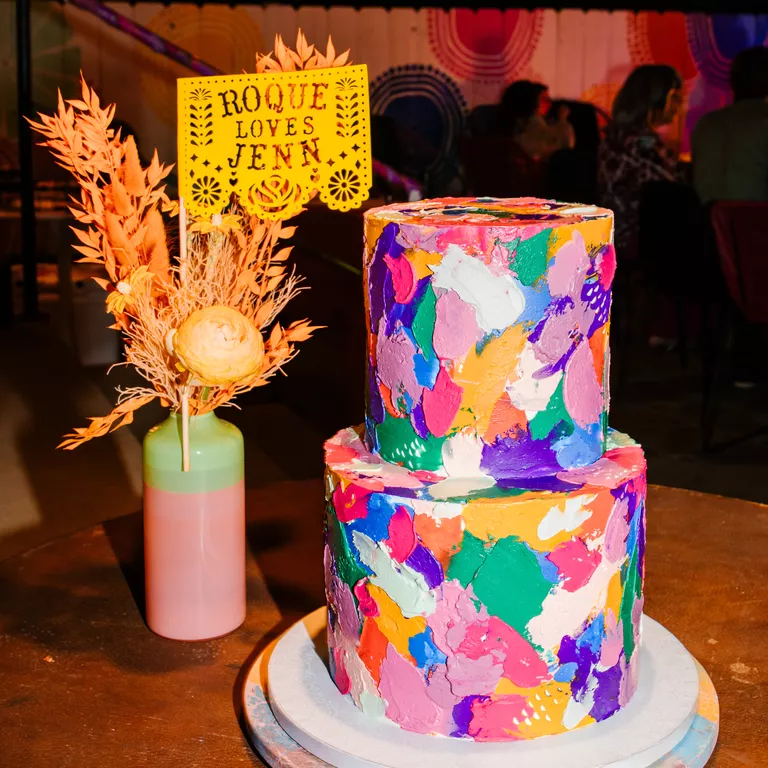 Fun and Vibrant Wedding Cake