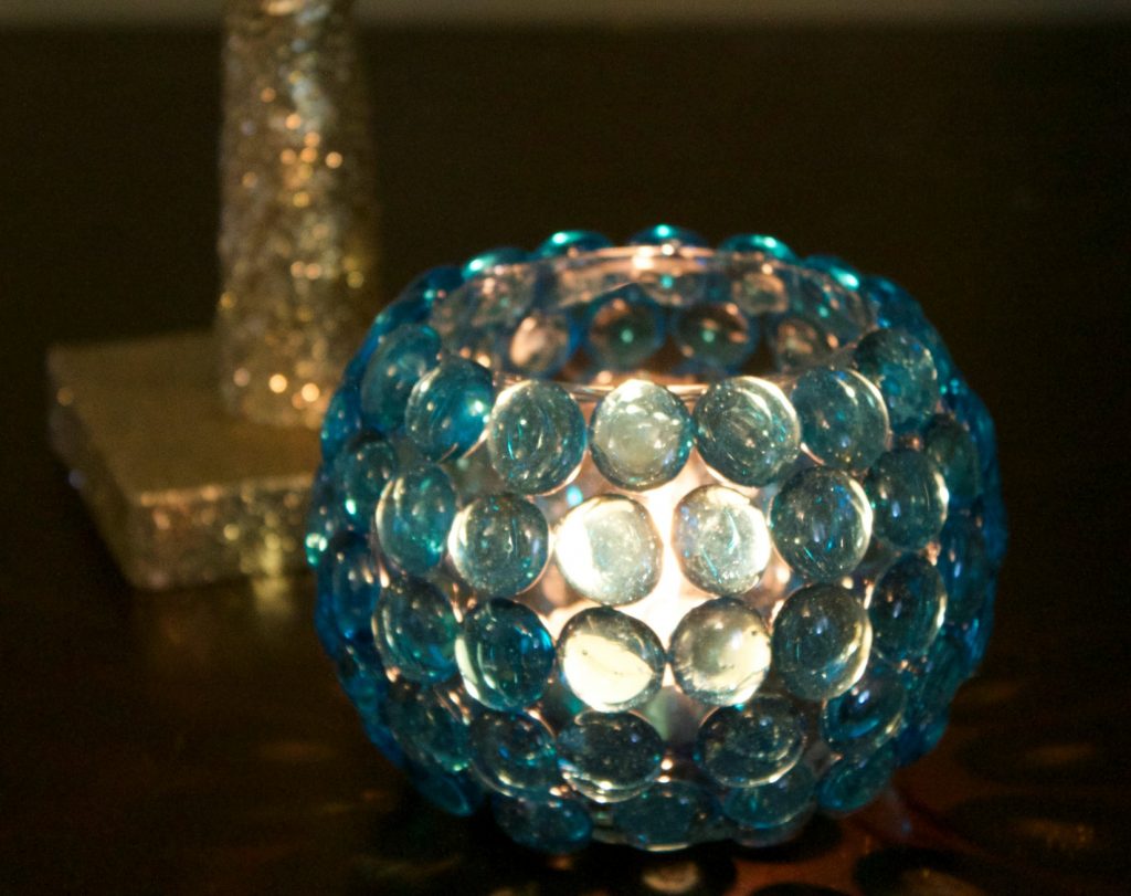 Glass Bead Candle Holder