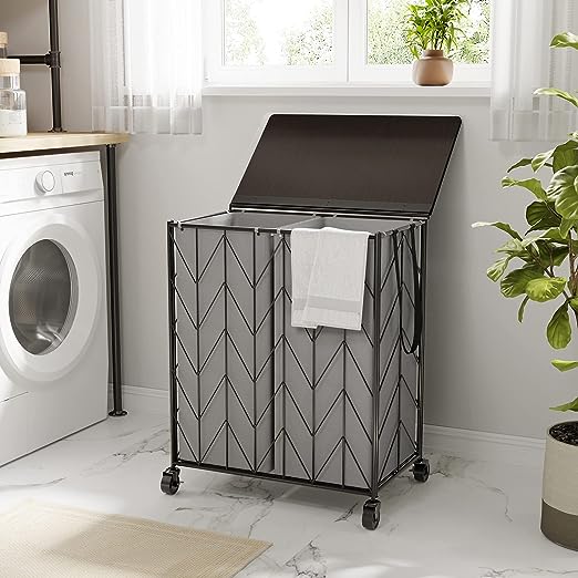 Lift Top Laundry Basket with Wheels