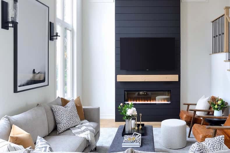 Shiplap Wall Around Your Fireplace