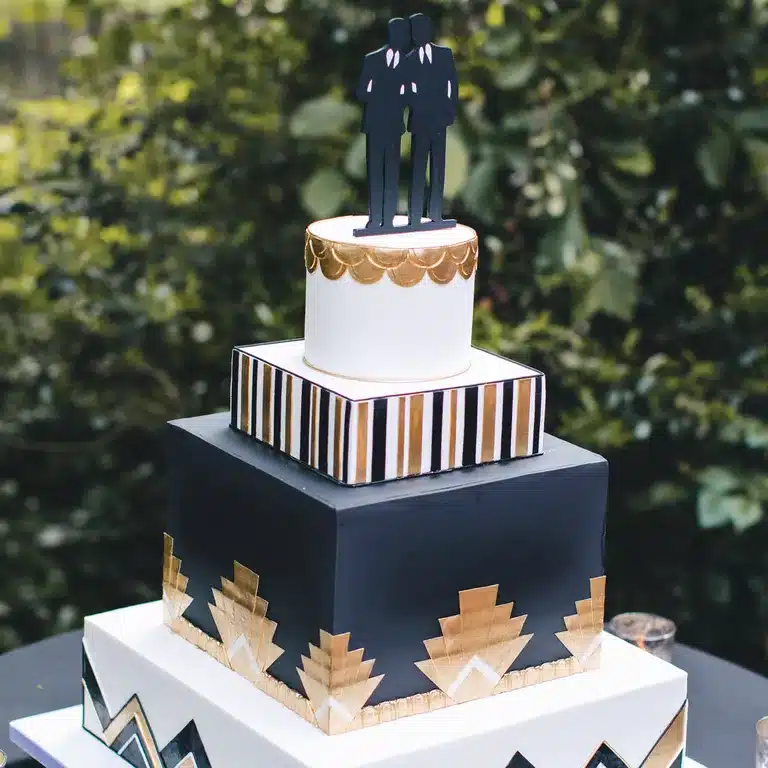 Square Tiered Wedding Cake