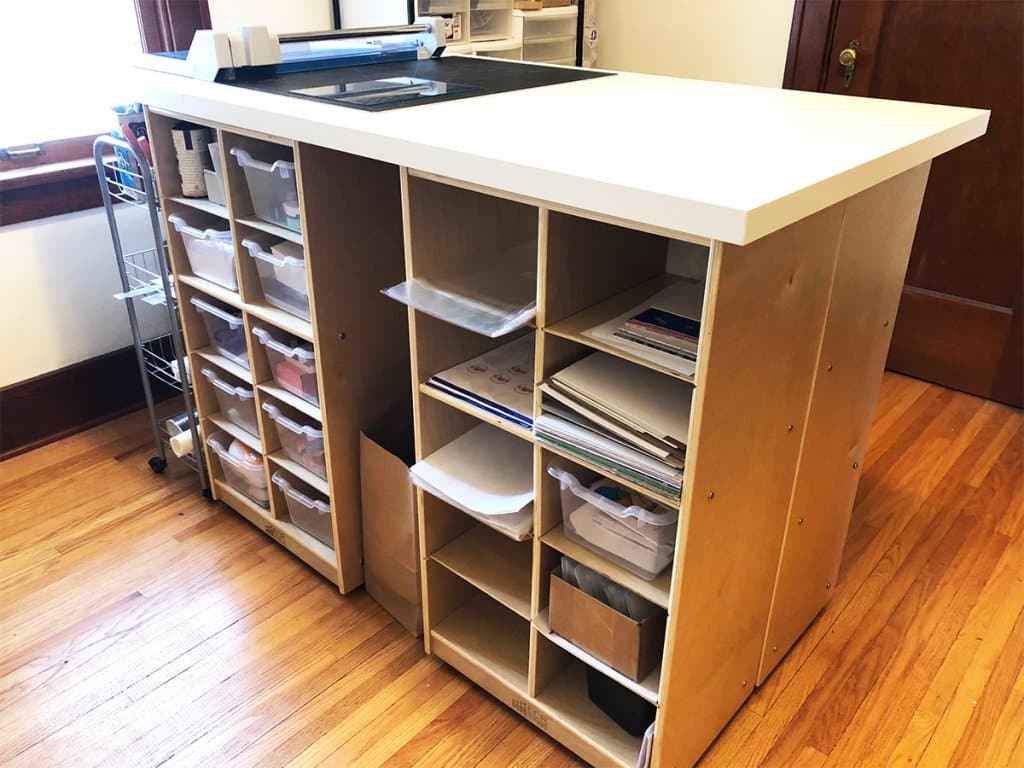 Standing Craft Desk with Storage