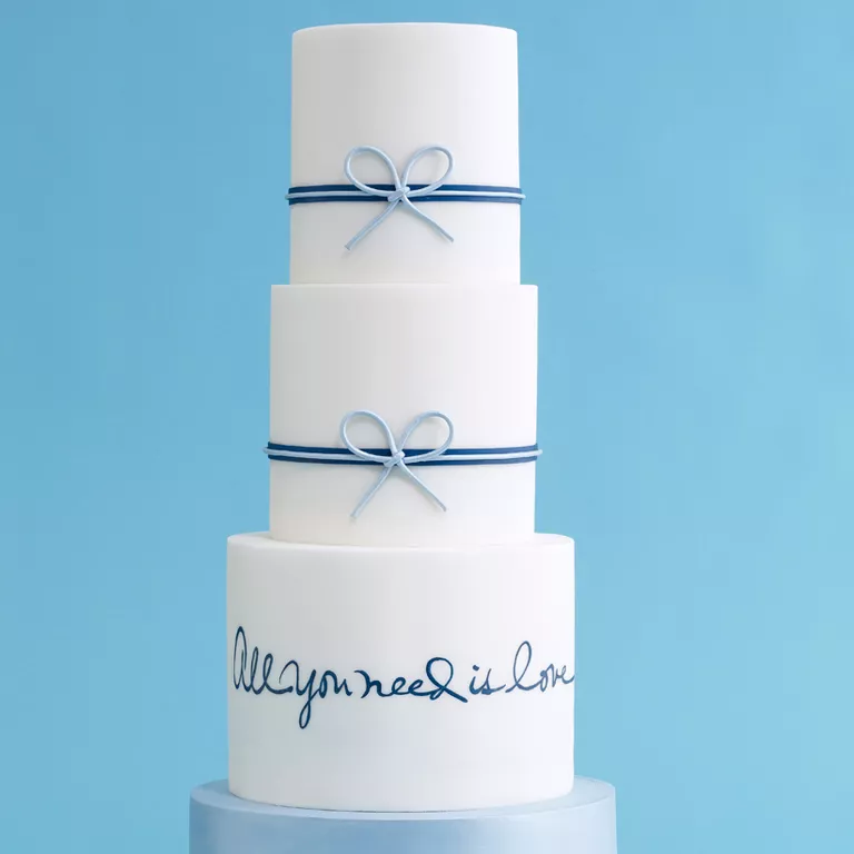 Sugar Bows Blue-White Cake