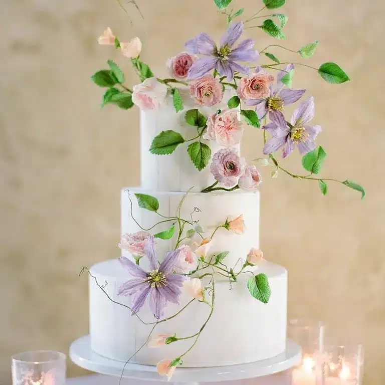 Sugar Flowers Wedding Cake