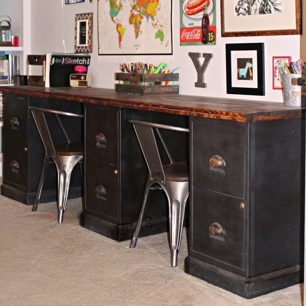 Upcycled File Cabinet Desk