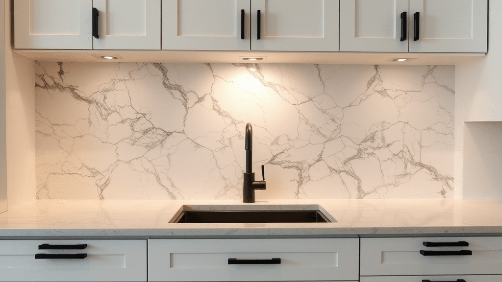 Lit Marble Backsplash