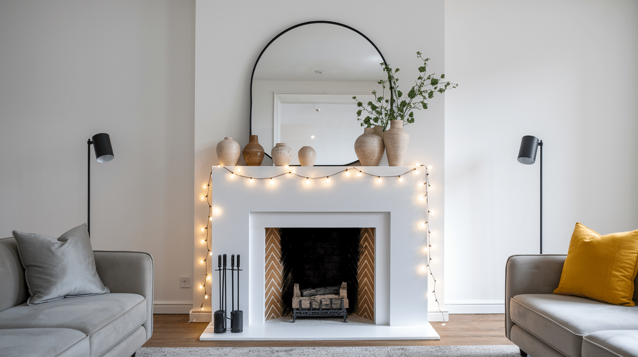 30 Chic Ways to Decorate an Empty Fireplace