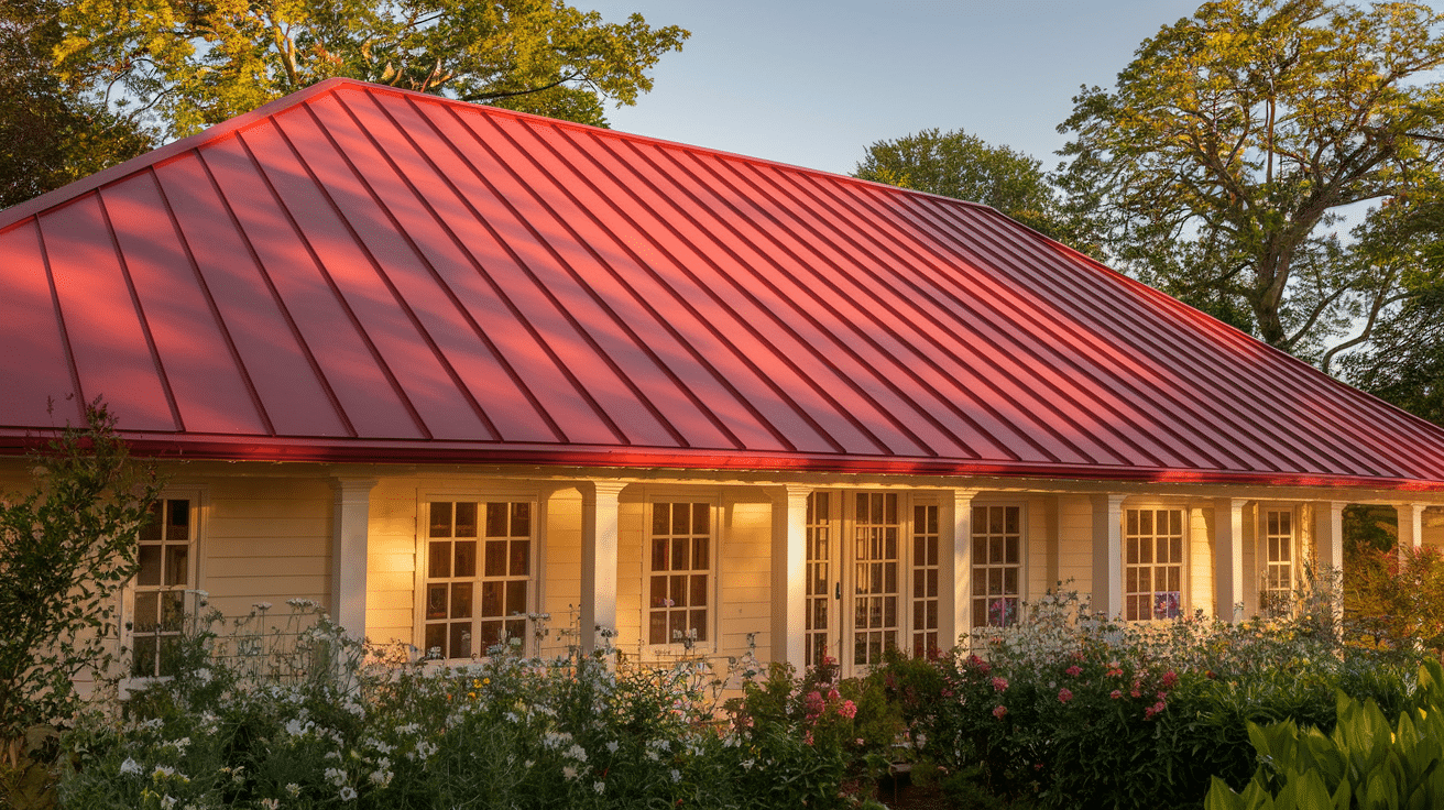 Country Style Red Metal Roof House Color Combinations