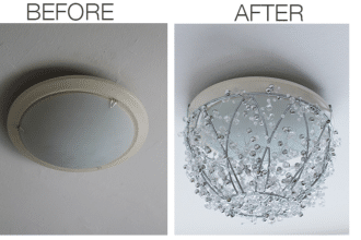 chandelier makeover before and after