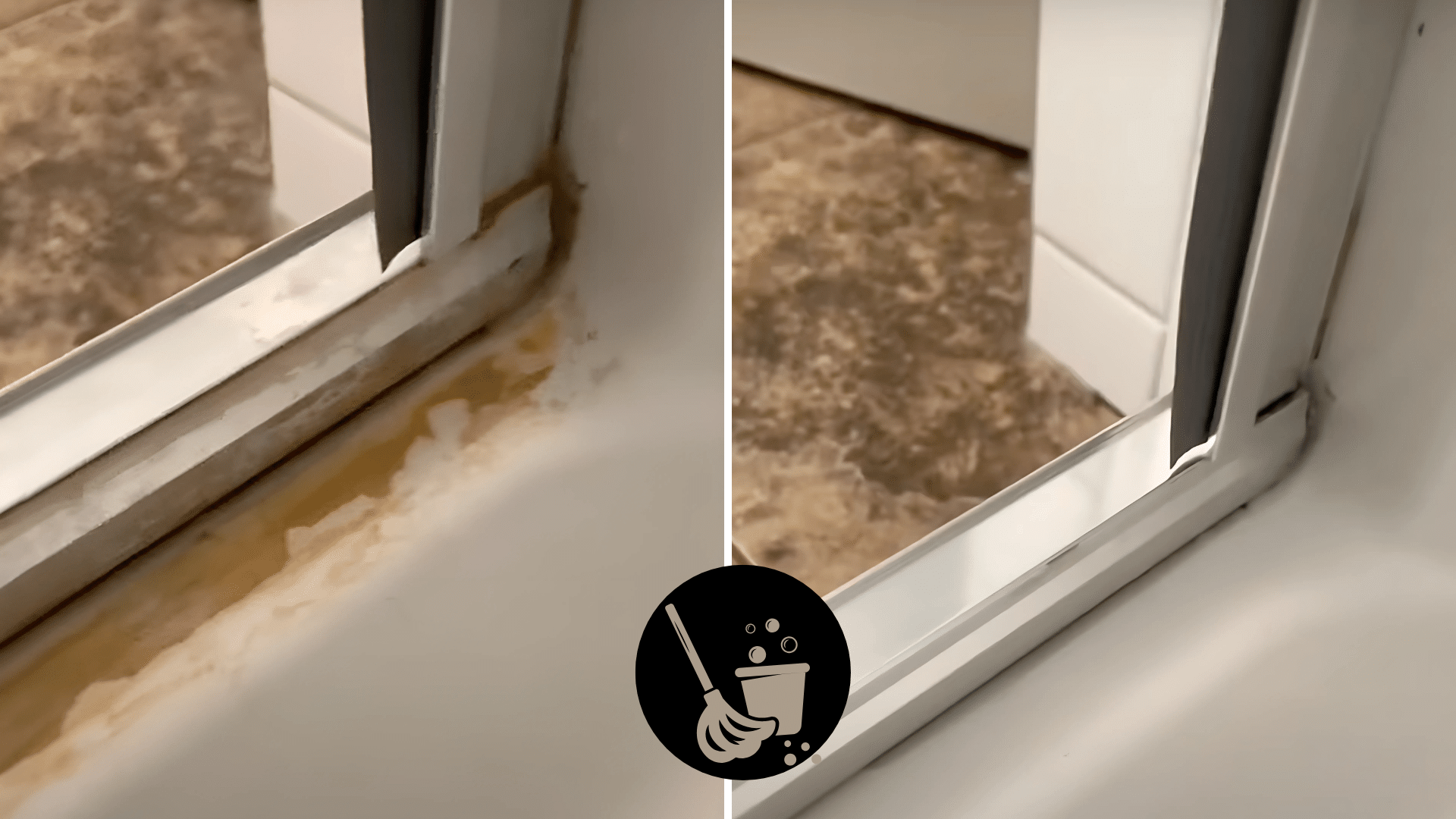 clean shower door track