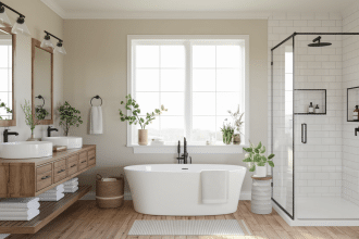 diy rustic farmhouse bathroom