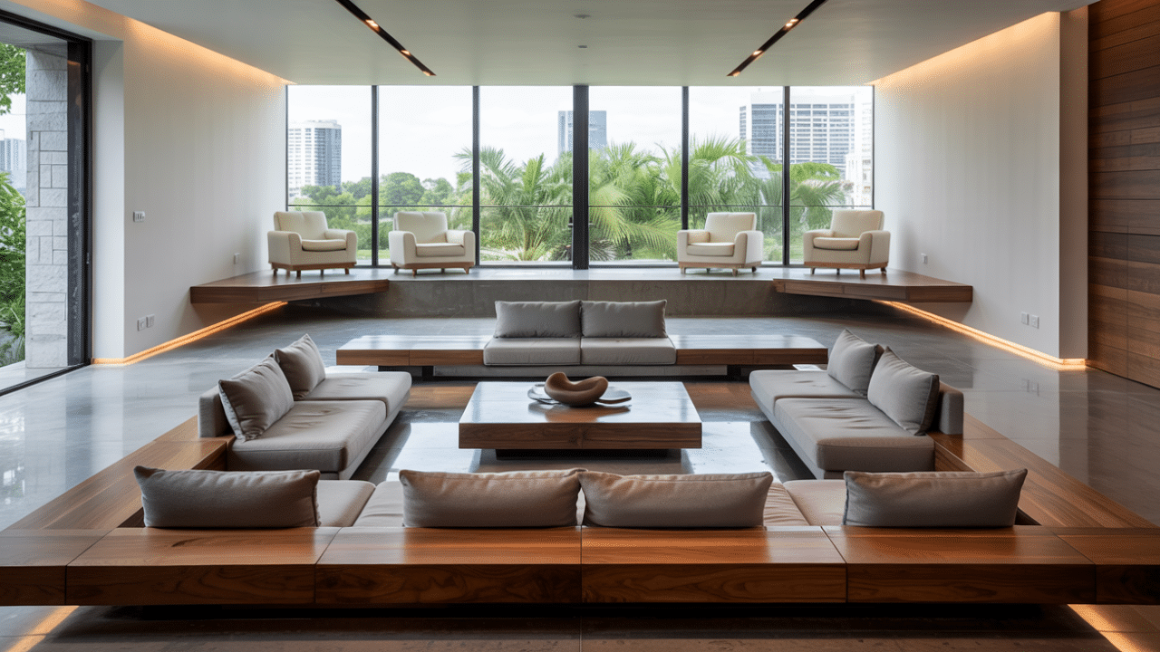 modern sunken living room