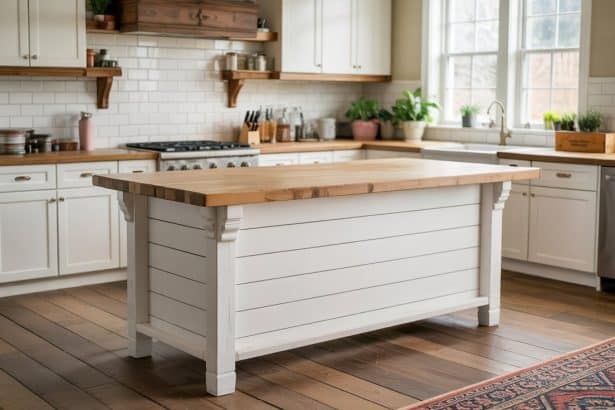shiplap kitchen island