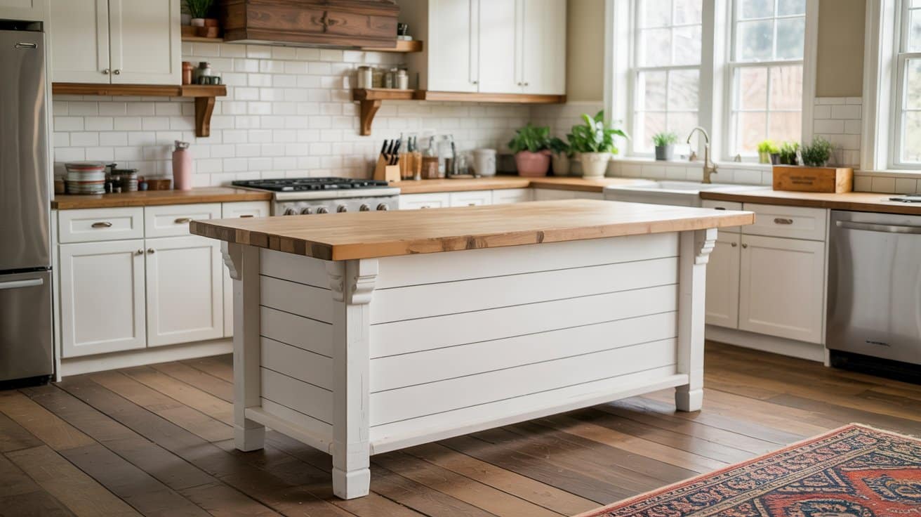shiplap kitchen island