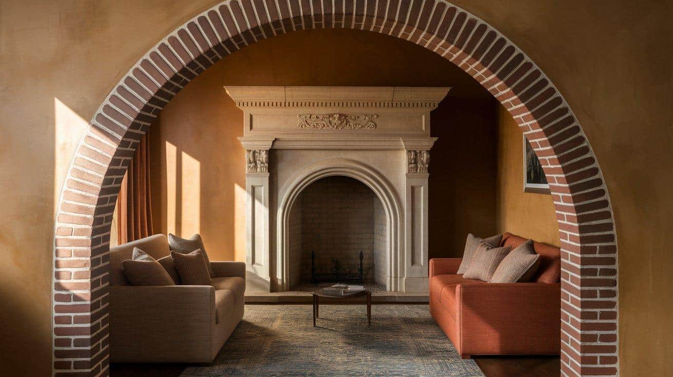 Arched_Brick_Fireplace_and_Carved_Mantel_Combo