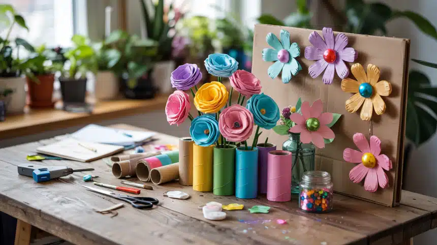 Toilet Paper Roll Flowers: Upcycled Cardboard Magic