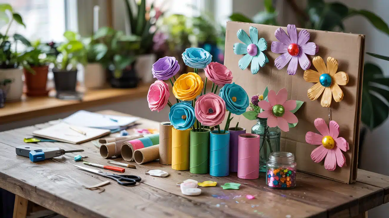 Toilet Paper Roll Flowers: Upcycled Cardboard Magic