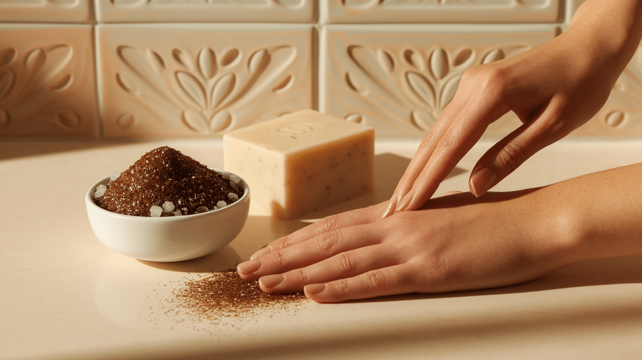 Sugar or Coffee Grounds Exfoliation