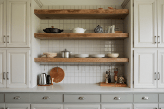 How to Install Floating Shelves Between Cabinets