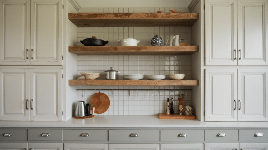 How to Install Floating Shelves Between Cabinets