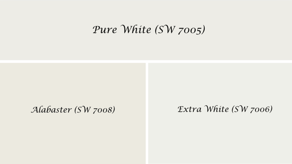 Comparing SW Pure White to Other Sherwin-Williams Whites