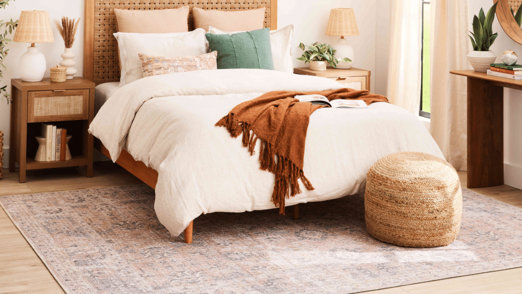 How to Measure for the Perfect Rug Size Under a Queen Bed