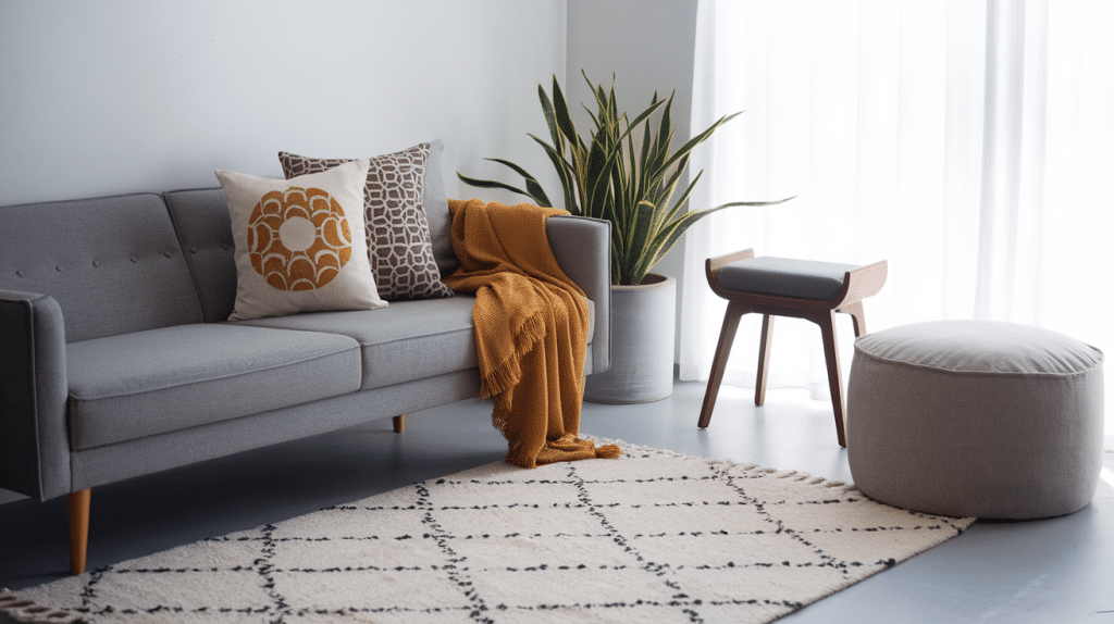 Methods of Rug Placement Around a Sectional Sofa