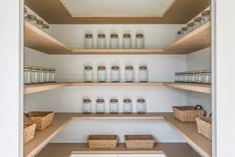 Modern Way to DIY Floating Pantry Shelves