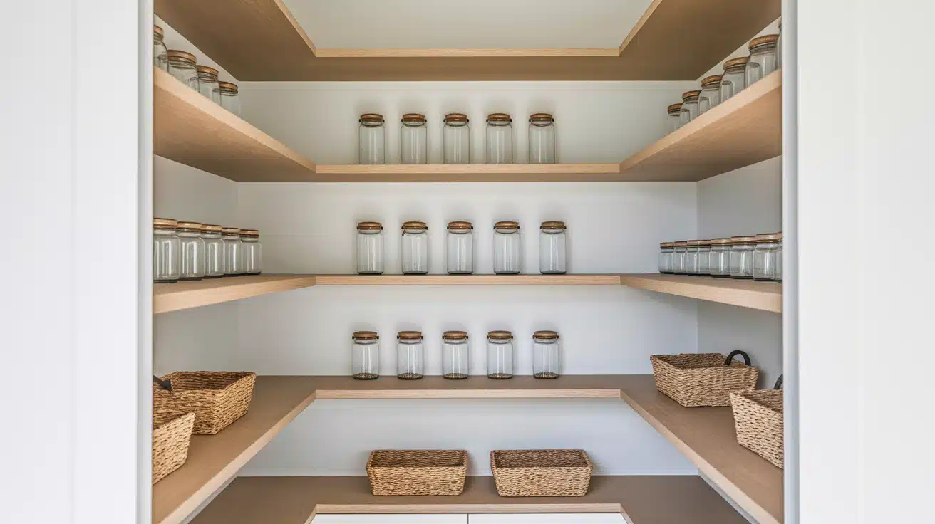 Modern Way to DIY Floating Pantry Shelves