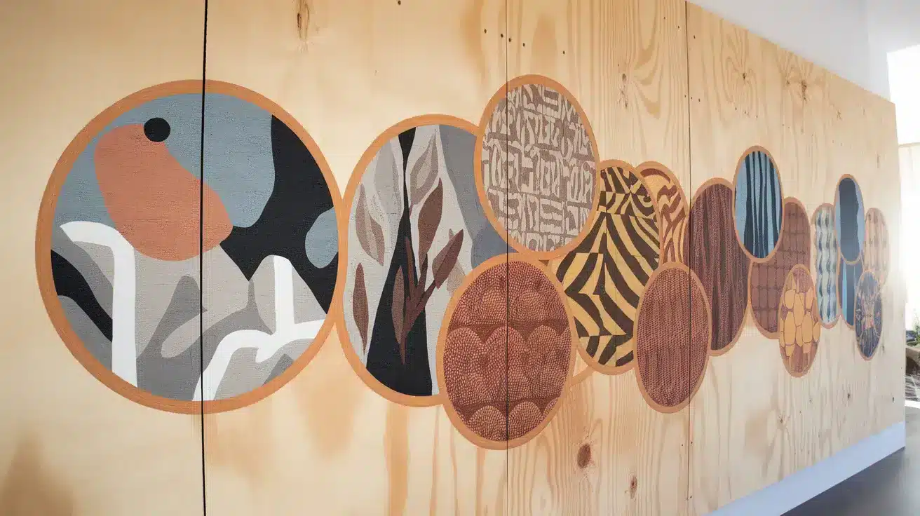 Plywood Wall with Custom Artwork