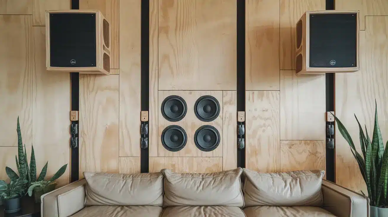 Plywood Wall with Integrated Speaker System