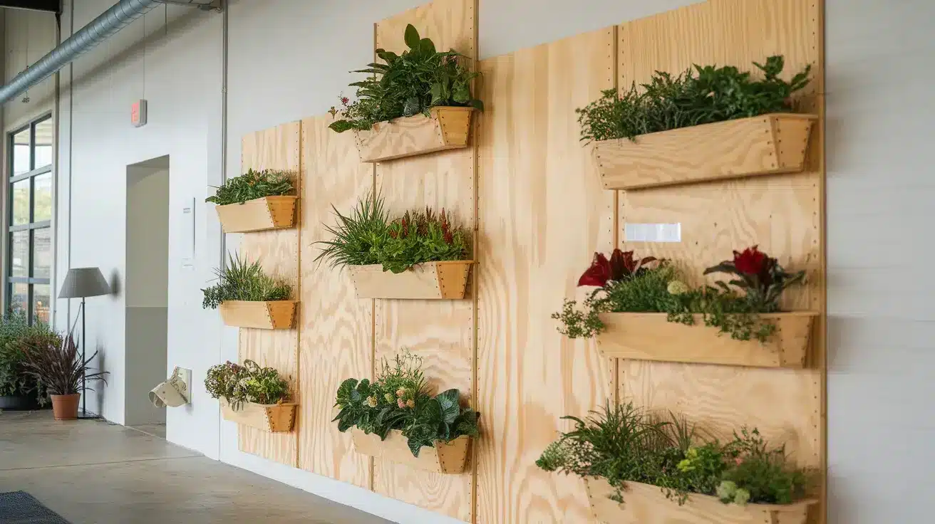 Plywood Wall with Vertical Garden