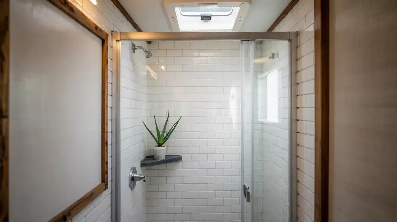 RV Shower Curtain to Glass Door Conversion