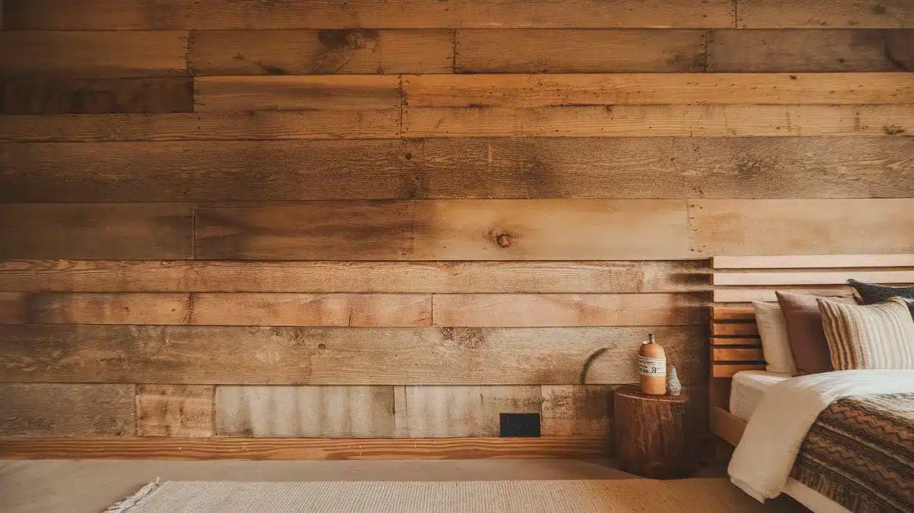 Rustic Plywood Wall in the Bedroom