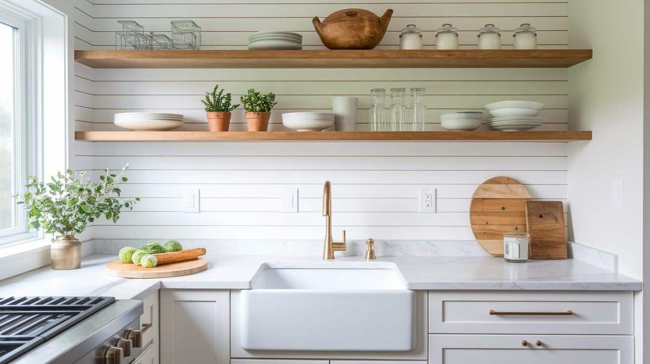 White_Shiplap_with_Floating_Wood_Shelves