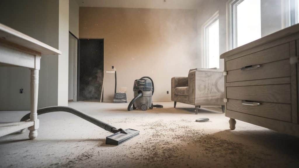 how to clean construction dust