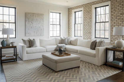 rug placement living room sectional