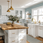 dusty blue kitchen walls