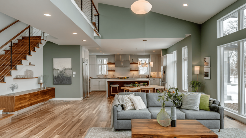 gray green open plan room jpg
