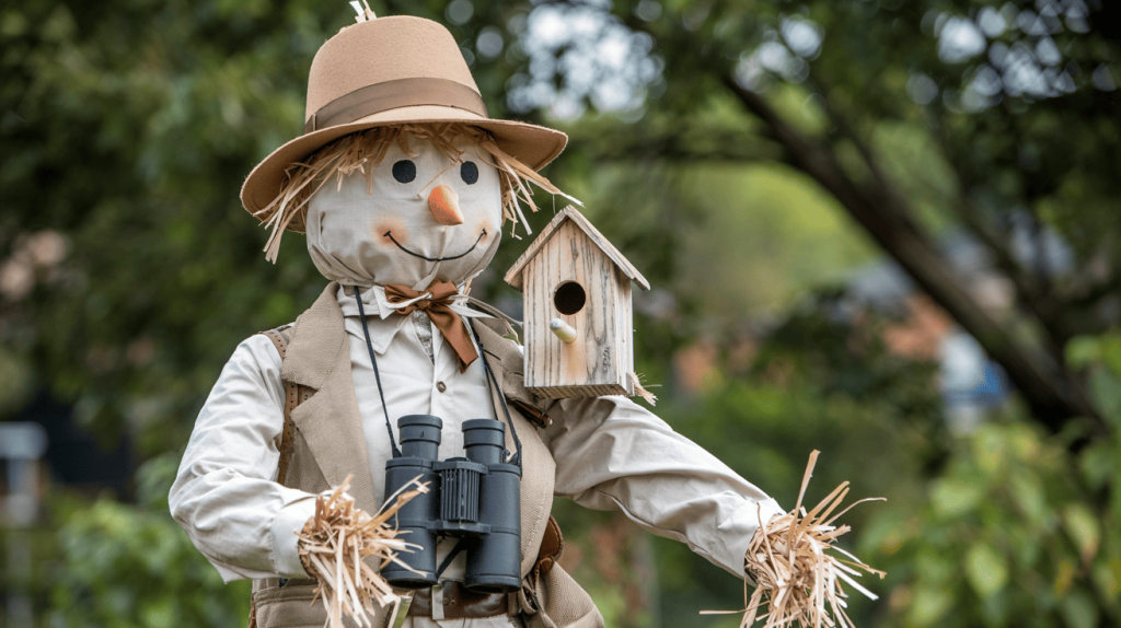 Birdwatcher Scarecrow With Binoculars (1)