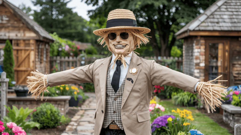 Celebrity Look Alike Scarecrow In Garden (1)
