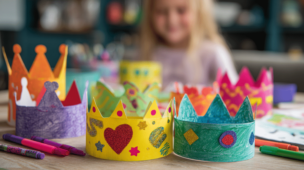 DIY Construction Paper Crowns For Kids